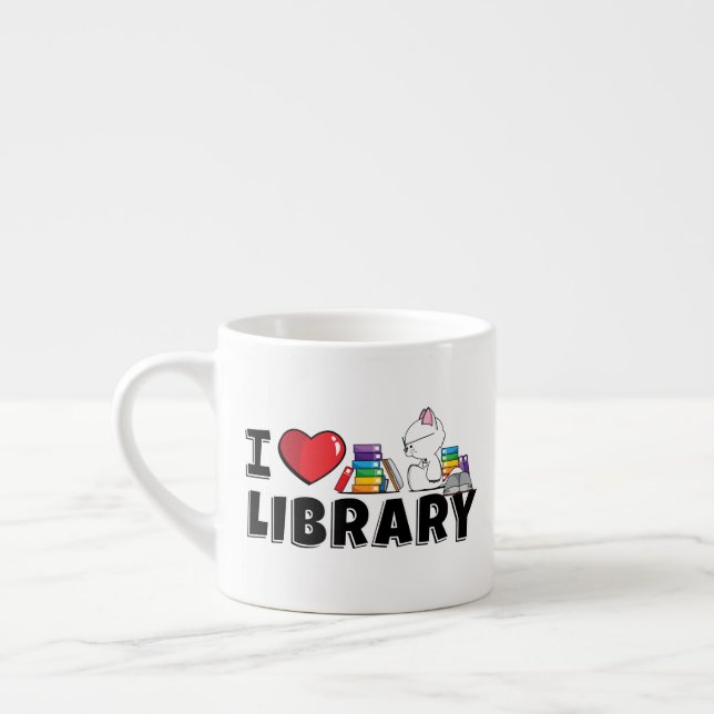 I Herz-Bibliotheks-Tasse (klein) Espressotasse (Links)