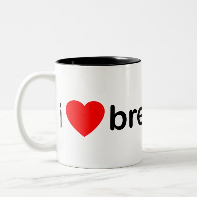 I Herz Breakbeat Zweifarbige Tasse (Links)