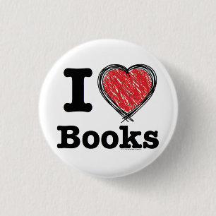 I Herz-Bücher! I Liebe-Bücher! (Linien gekritzelt) Button