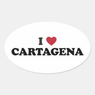 I Herz Cartagena Kolumbien Ovaler Aufkleber