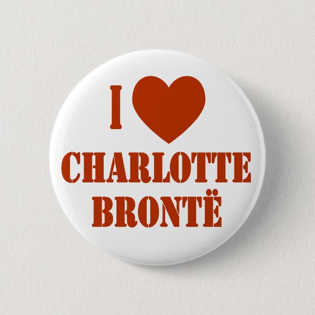 I Herz Charlotte Bronte Button (Vorderseite)
