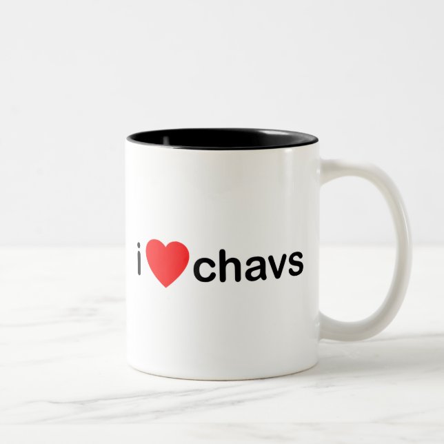 I Herz Chavs Zweifarbige Tasse (Rechts)