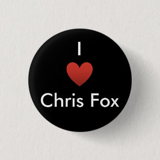 I Herz-Chrisfox-Knopf [Schwarzes] Button