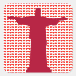I Herz Christus Quadratischer Aufkleber