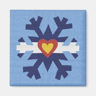 I Herz-Colorado-Flaggen-Schneeflocke Magnet