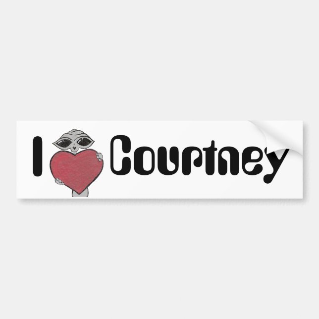 I Herz Courtney alien Autoaufkleber (Vorne)