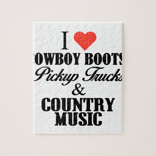 i Herz Cowboy Stiefel b Puzzle (Vertikal)