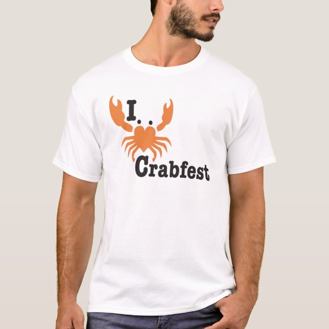 I Herz Crabfest orange Diagonale T-Shirt (Vorderseite)