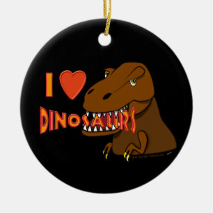 I Herz-Dinosaurier-Cartoon Tyrranosaurus Rex der Keramik Ornament