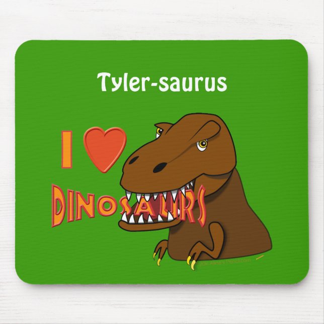 I Herz-Dinosaurier-Cartoon Tyrranosaurus Rex der Mousepad (Vorne)