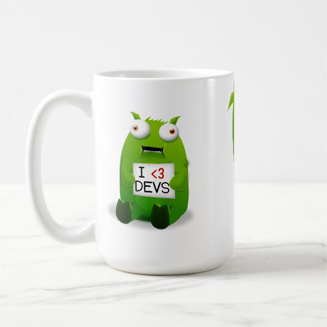 I Herz-Entwickler Tumbeasts Tasse (Links)