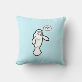 I Herz Florida Manatee Pillow - Sea Blue Kissen
