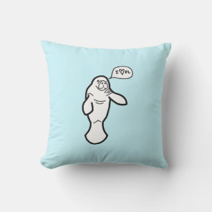 I Herz Florida Manatee Pillow - Sea Blue Kissen