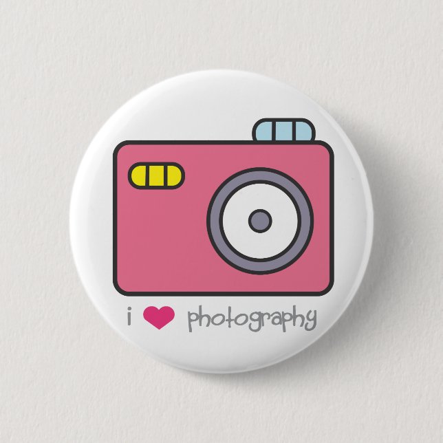 I Herz-Fotografie-Knopf Button (Vorderseite)