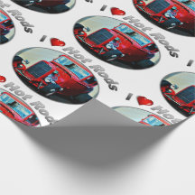I Herz-frisierte Autos - Mattverpackungs-Papier,
