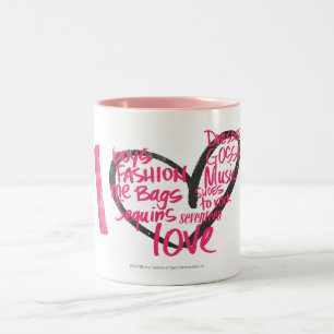 I Herz-Graffiti-Magenta Zweifarbige Tasse