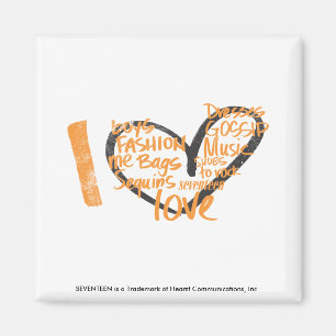 I Herz-Graffiti-Orange Magnet