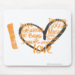 I Herz-Graffiti-Orange Mousepad