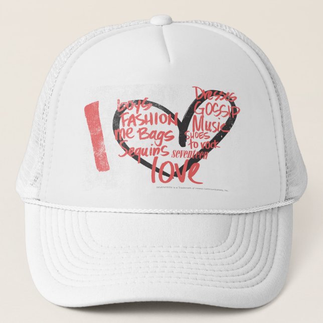 I Herz-Graffiti-Rosa Truckerkappe (Vorderseite)