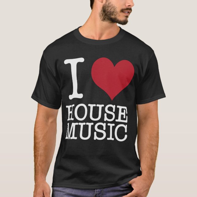 I Herz-Haus-Musik T-Shirt (Vorderseite)