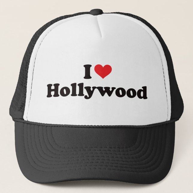 I Herz Hollywood Truckerkappe (Vorderseite)
