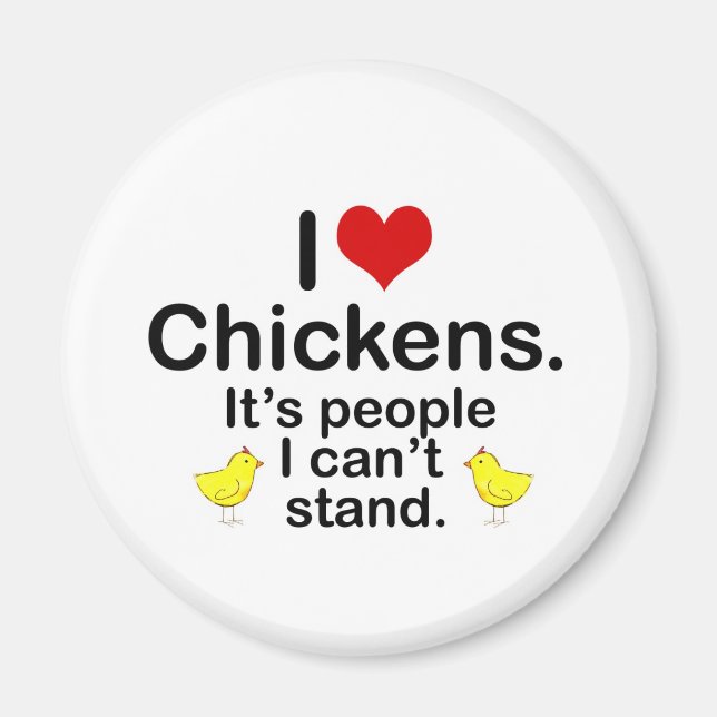 I (Herz) Hühner Magnet (Vorne)