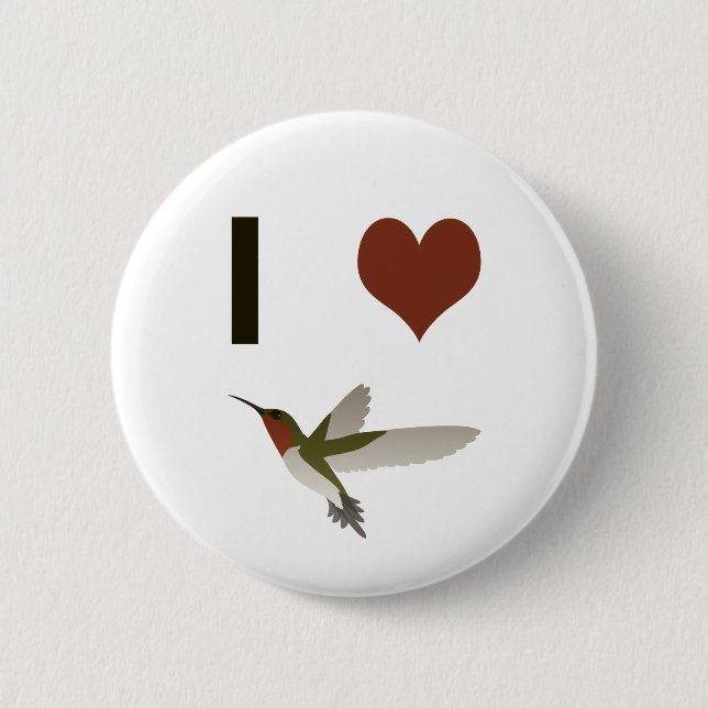 I Herz Hummingvögel Button (Vorderseite)