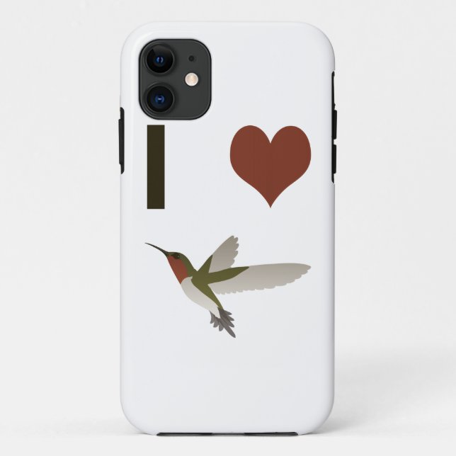 I Herz Hummingvögel Case-Mate iPhone Hülle (Rückseite)