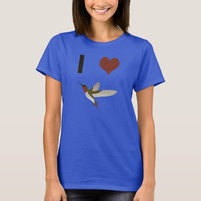 I Herz Hummingvögel T-Shirt (Vorderseite)