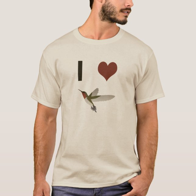 I Herz Hummingvögel T-Shirt (Vorderseite)