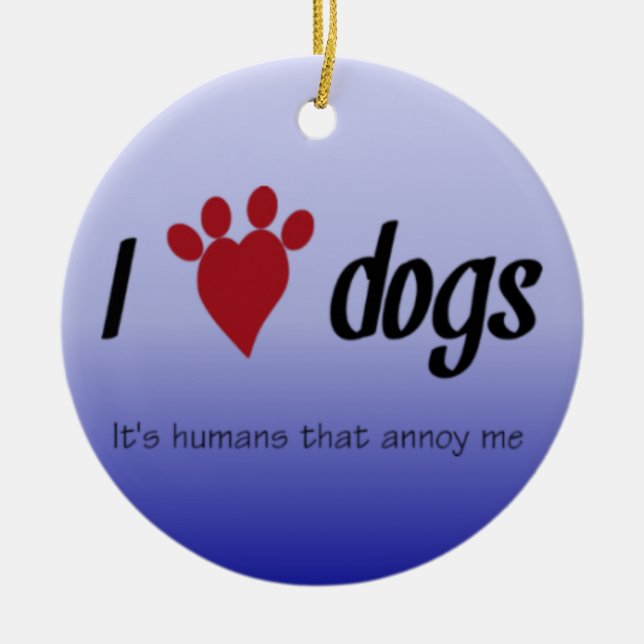 I Herz-Hunde Keramikornament (Vorne)