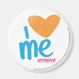 I Herz ich Orange/Aqua Magnet