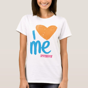 I Herz ich Orange-Aqua T-Shirt