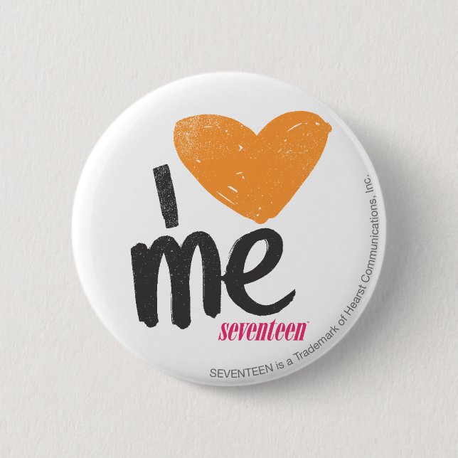 I Herz ich orange Button (Vorderseite)