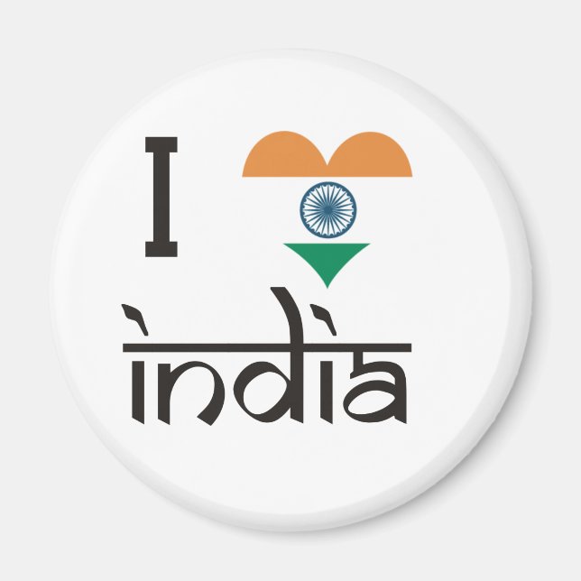 I "Herz Indien" - I Liebe Indien Magnet (Vorne)