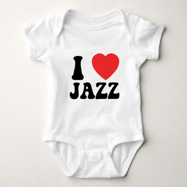 I Herz-Jazzkleidung Baby Strampler (Vorderseite)