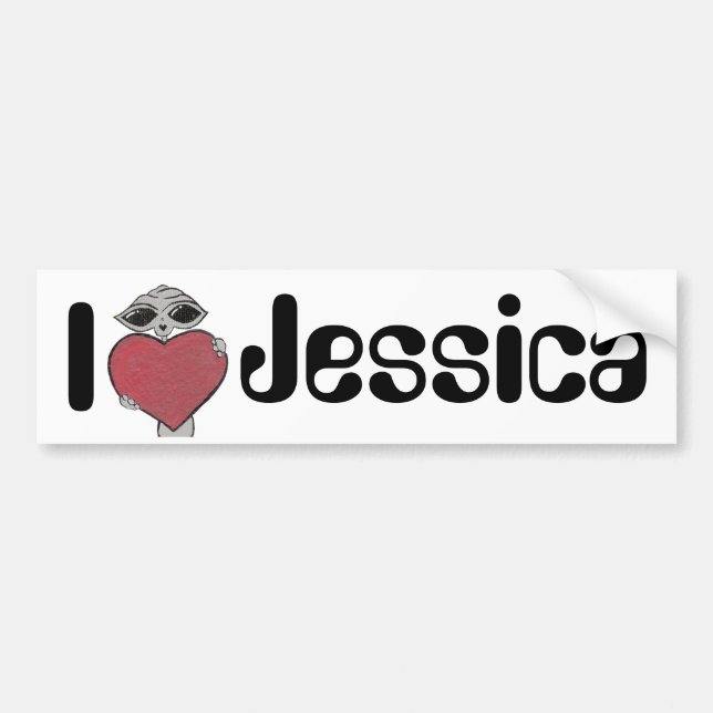 I Herz-Jessica-alien Autoaufkleber (Vorne)