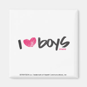 I Herz-Jungen magentarot Magnet