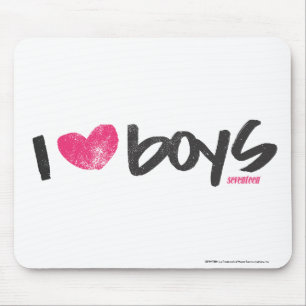 I Herz-Jungen magentarot Mousepad