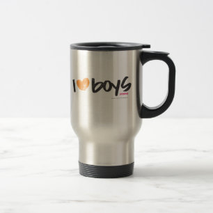 I Herz-Jungen orange Reisebecher