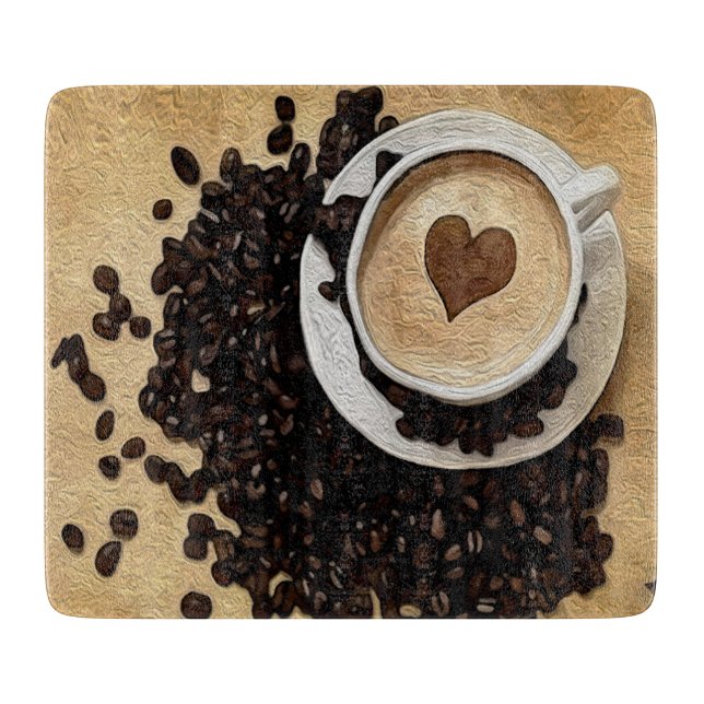 I Herz-Kaffee Schneidebrett (Vorderseite)