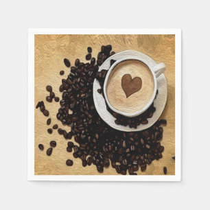 I Herz-Kaffee Serviette