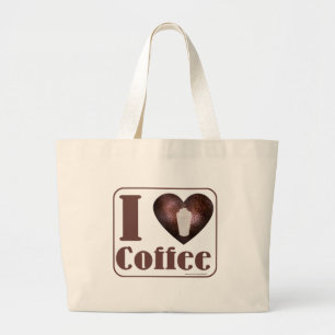 I Herz-Kaffee-Tasche Jumbo Stoffbeutel