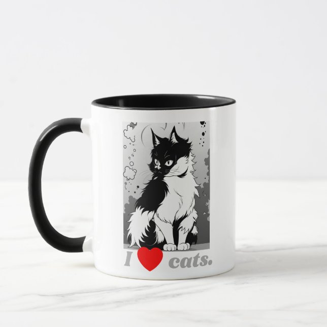 I Herz Katze Tasse (Links)
