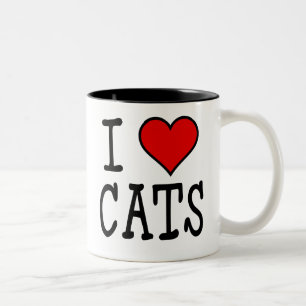 I Herz-Katzen Zweifarbige Tasse