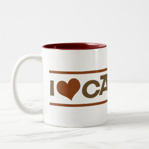 I Herz-Koffein-Kaffee-Tasse Zweifarbige Tasse