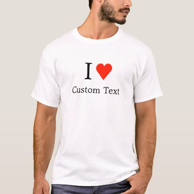 I Herz-kundenspezifischer Text - Rot T-Shirt (Vorderseite)