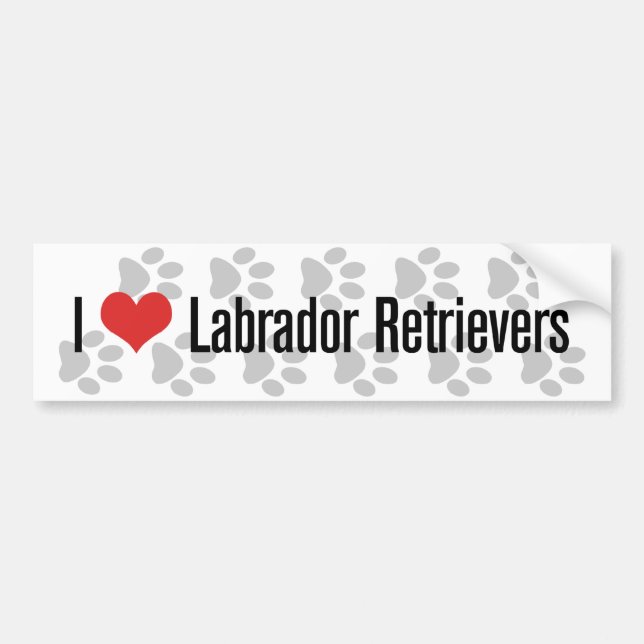 I (Herz) Labrador Retriever Autoaufkleber (Vorne)