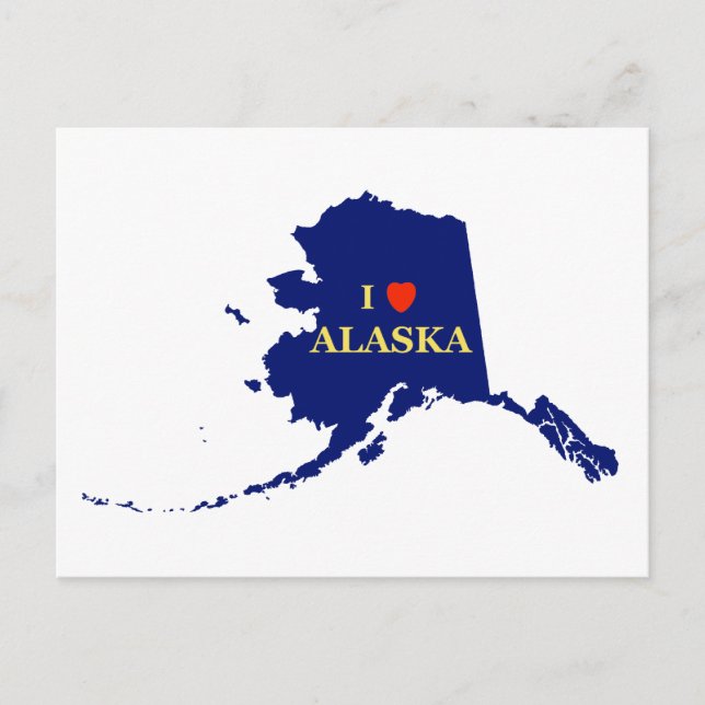 I Herz (Liebe) Alaska Postkarte (Vorderseite)