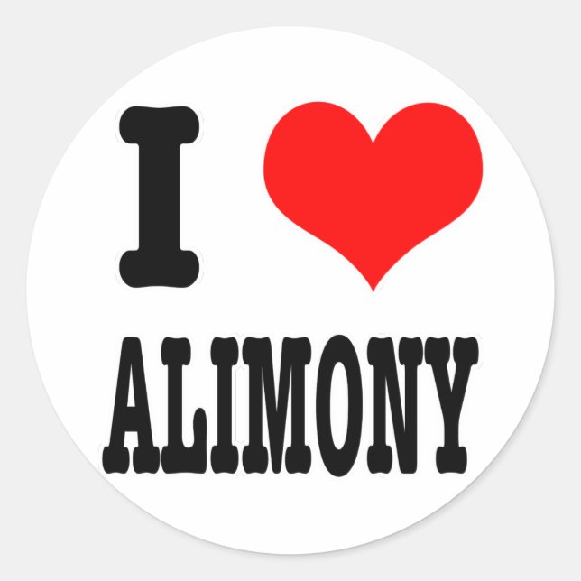 I HERZ (LIEBE) ALIMONY RUNDER AUFKLEBER (Vorderseite)
